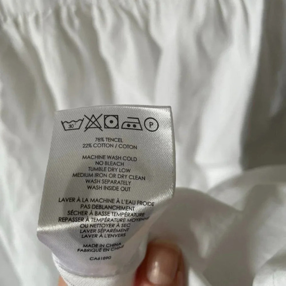 Emma Knudsen White Puff Sleeve Square Neckline Charlotte Dress Sz S - Picture 11 of 11